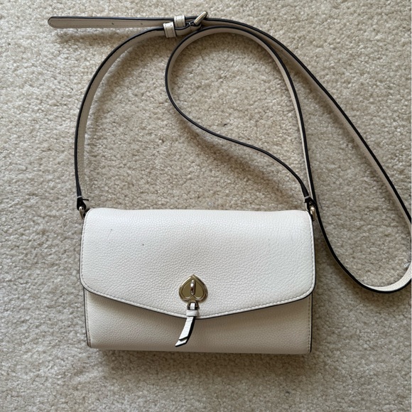 Kate Spade Elegant White Leather small Crossbody Bag - Picture 1 of 16